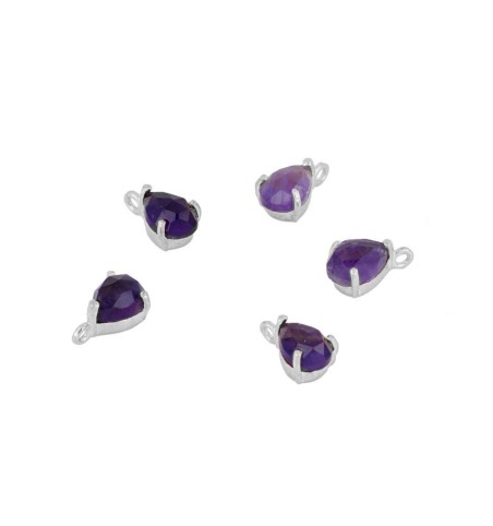 AMETHYST DROP CHARM SILVER | Bymarta.es