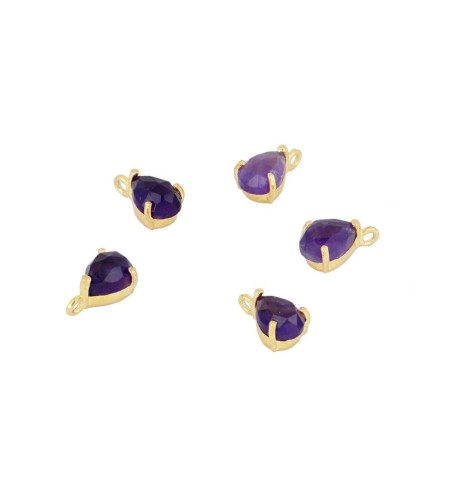 AMETHYST DROP CHARM GOLD | Bymarta.es