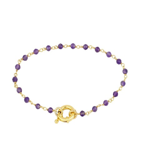 PULSERA NAIMA AMATISTA GOLD | Bymarta.es