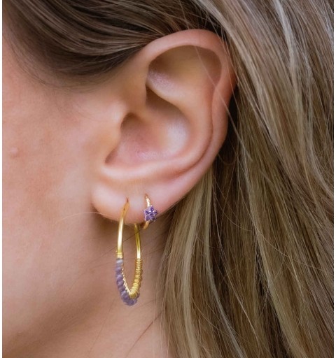 EARRING JULIETTE LILAC SILVER | Bymarta.es 2