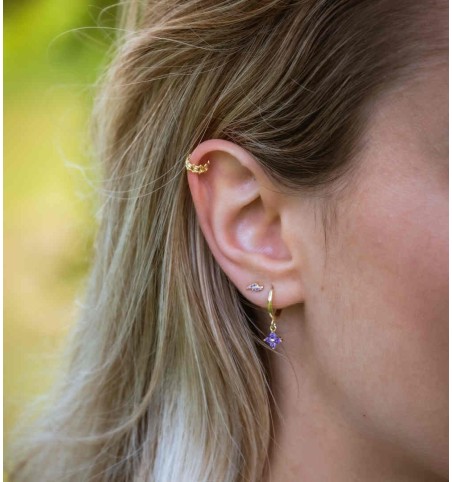 EARRING NELLA LILAC MINIS GOLD | Bymarta.es