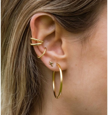 PENDIENTES CRUZ MINIS GOLD | Bymarta.es