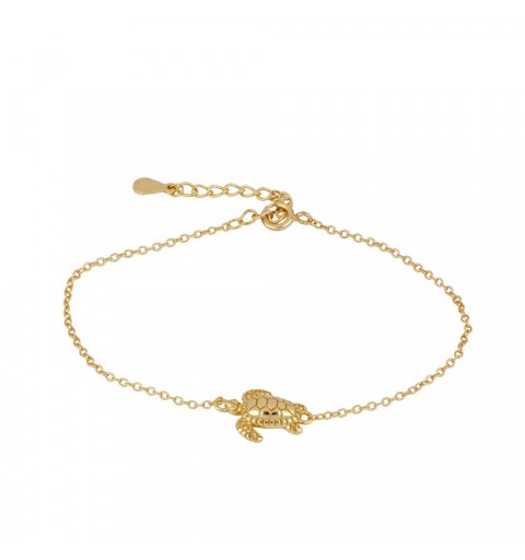bracelet whit turtle, made of 925 sterling silver whit gold-plated