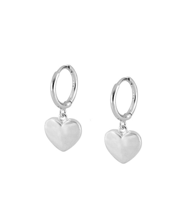EARRING CORAZÓN HOOPS SILVER | Bymarta.es