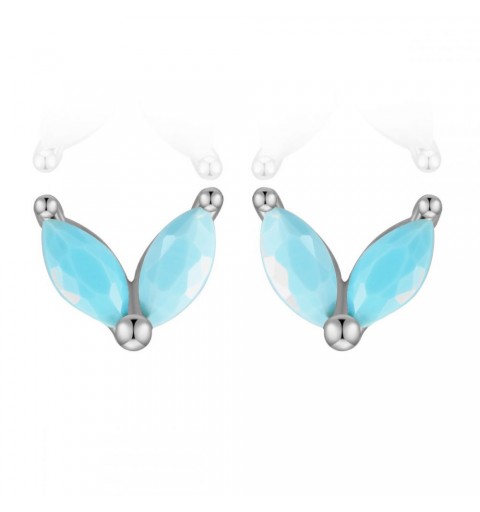 Sterling silver earring, whits turquoise zircons