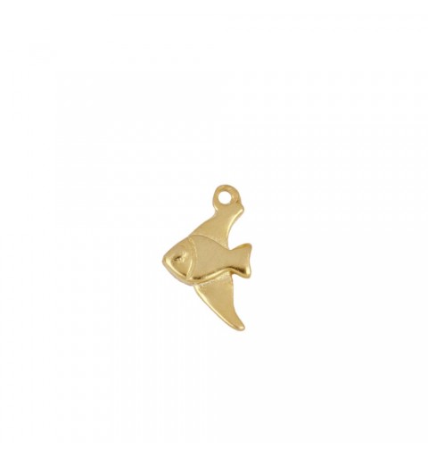 Fish charm, sterling silver gold-plated.