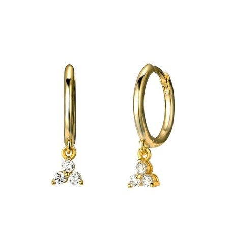 EARRING ORAZIA WHITE HOOPS GOLD | Bymarta.es
