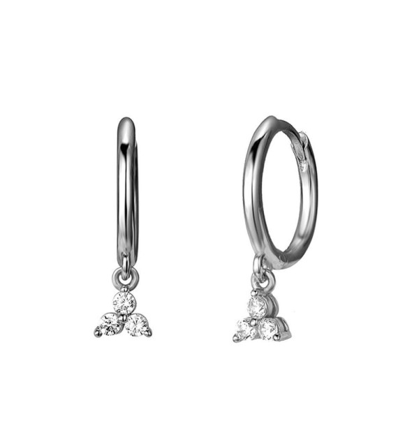 EARRING ORAZIA WHITE HOOPS SILVER | Bymarta.es