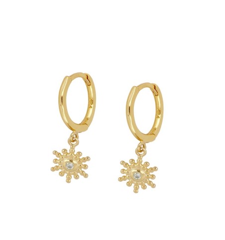 Earrings of ring of 11mm, 925 sterling silver, gold-plated.