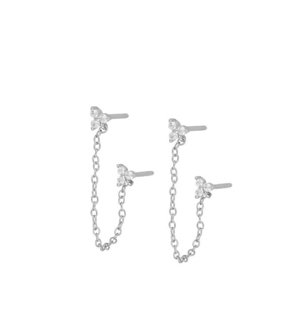 PENDIENTES ITACA DOUBLE MINIS SILVER | Bymarta.es