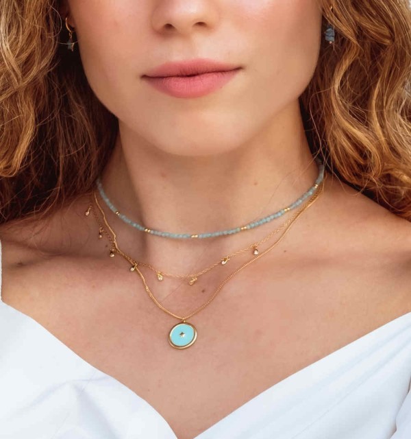 NECKLACE KETTY STAR GOLD | Bymarta.es