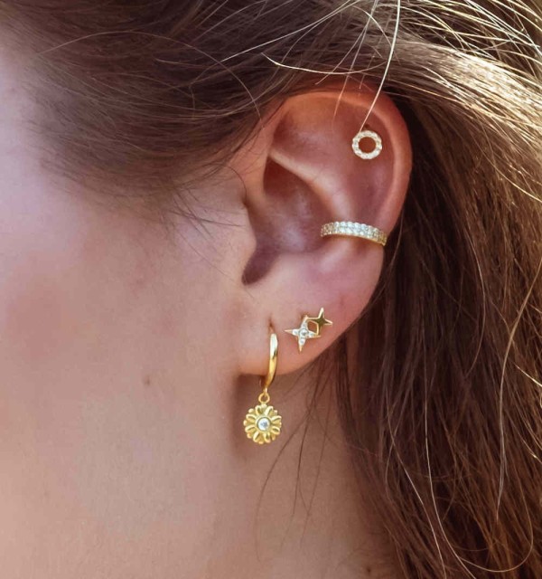EARRING MONICA PIERCING GOLD | Bymarta.es