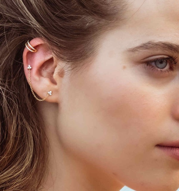 EARRING ITACA DOUBLE MINIS GOLD | Bymarta.es