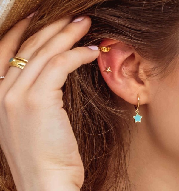 EARRING MARES PIERCING GOLD | Bymarta.es