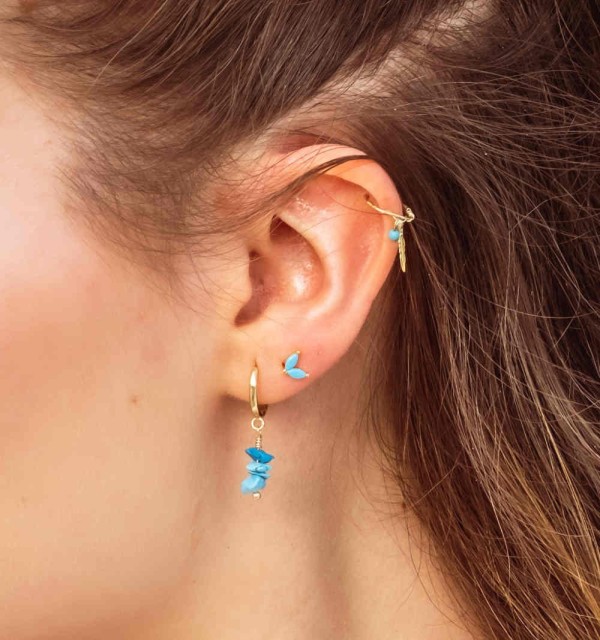EARRING CELIA TURQUESA GOLD | Bymarta.es