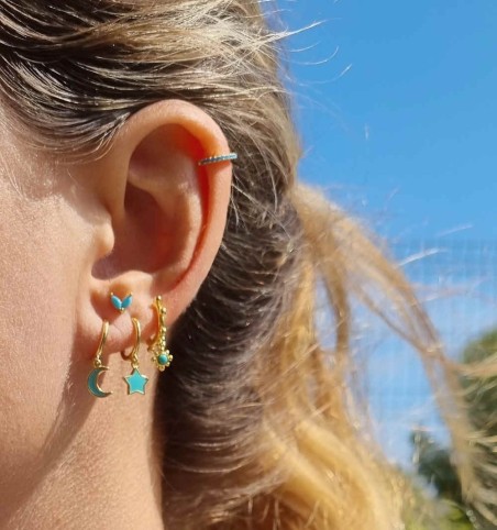 EARRING TIARÉ HOOPS GOLD | Bymarta.es