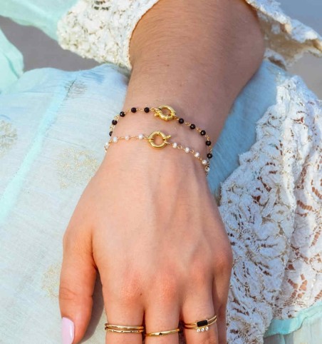 BRACELET NAIMA BLACK GOLD | Bymarta.es
