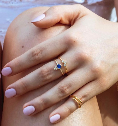 Anillo de plata con baño de oro