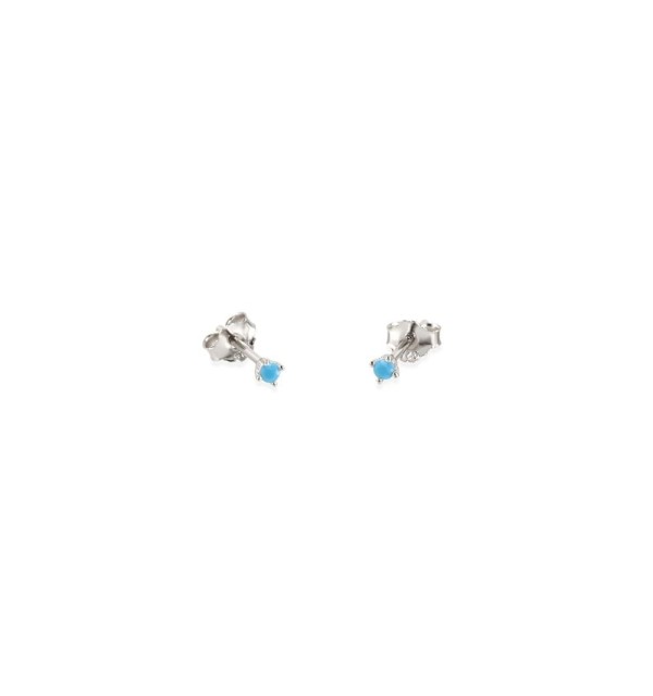 EARRING TINY TURQUOISE MINIS SILVER | Bymarta.es