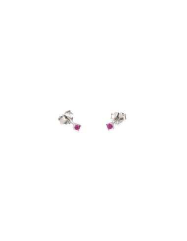 EARRING TINY PINK MINIS SILVER | Bymarta.es