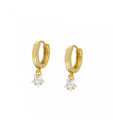 Gold-plated earrings of ring of 11mm, 925 sterling silver