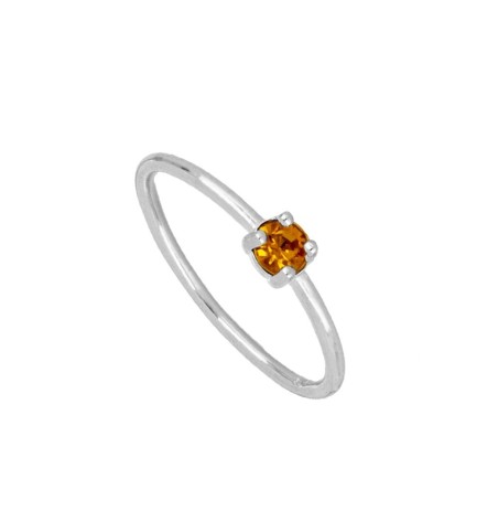 Ring with zirconia citrine, made of sterling silver .