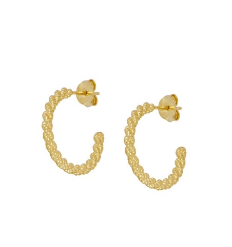 Hoop earrings, gold-plated 925 sterling silver.