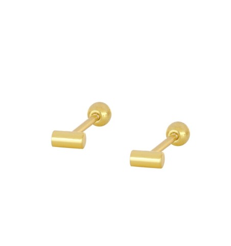 EARRING BAR PIERCING GOLD | Bymarta.es
