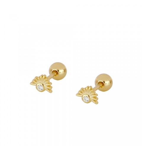 Gold-plated sterling silver piercing earring.