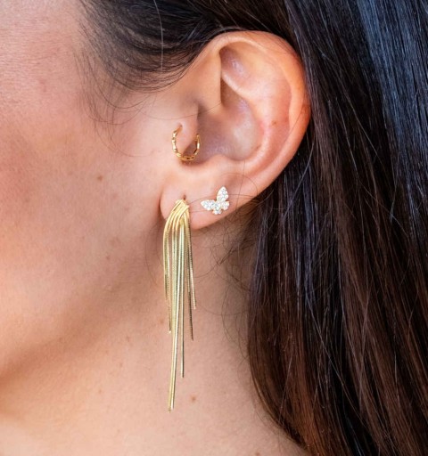 Gold-plated sterling silver butterfly earring. 2