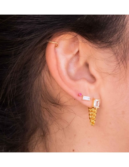 EARRING TINY PINK MINIS GOLD | Bymarta.es