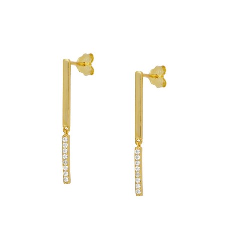 Pendientes de plata 925 con baño de oro .