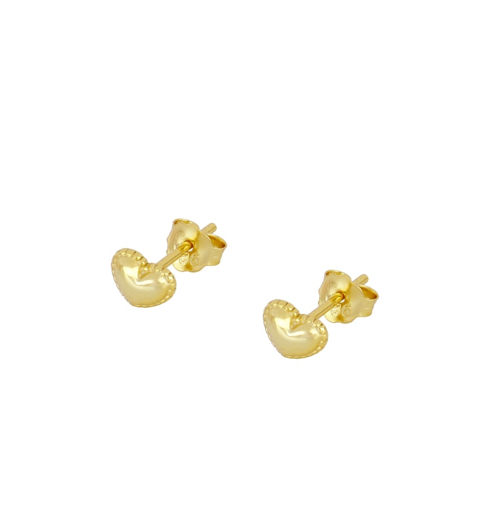 Gold-plated sterling silver heart earring.