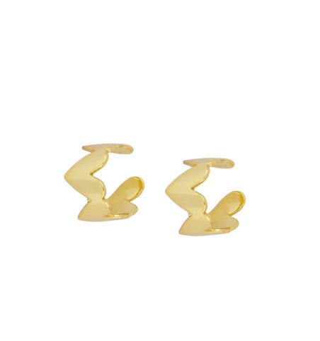 Gold-plated sterling silver ear cuff heart earring.