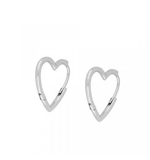 Heart Hoop earrings, 925 sterling silver.