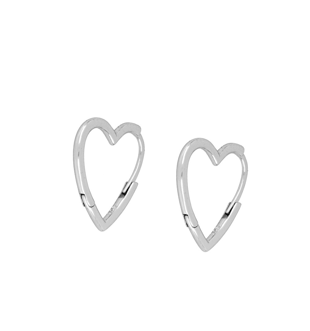 Heart Hoop earrings, 925 sterling silver.