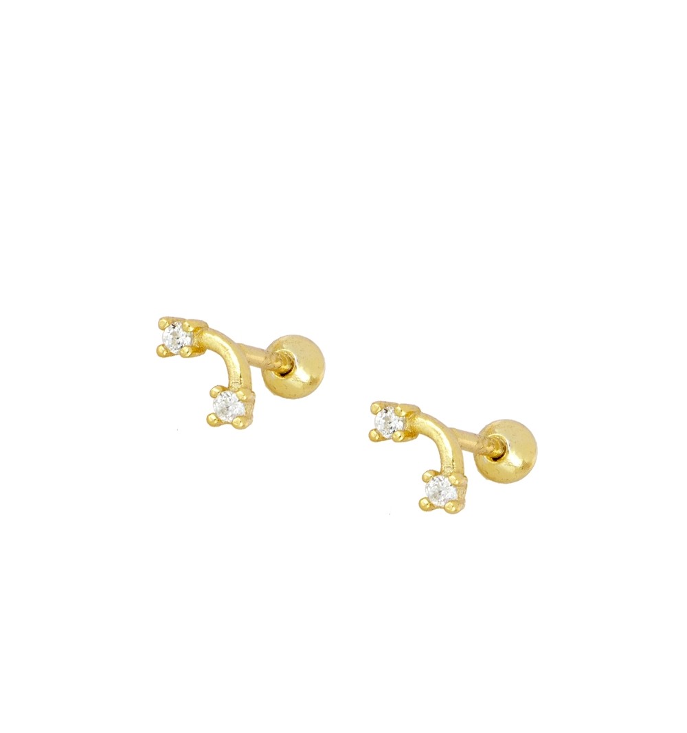 Gold-plated sterling silver ear piercing earring.