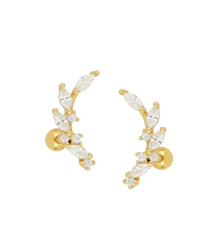 Gold-plated sterling silver ear piercing earring.