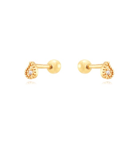 Gold-plated sterling silver ear piercing earring.