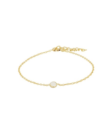 Pulsera de plata 925 y baño de oro, con Piedra Luna