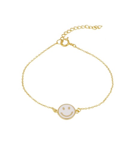 BRACELET HAPPY WHITE GOLD | Bymarta.es