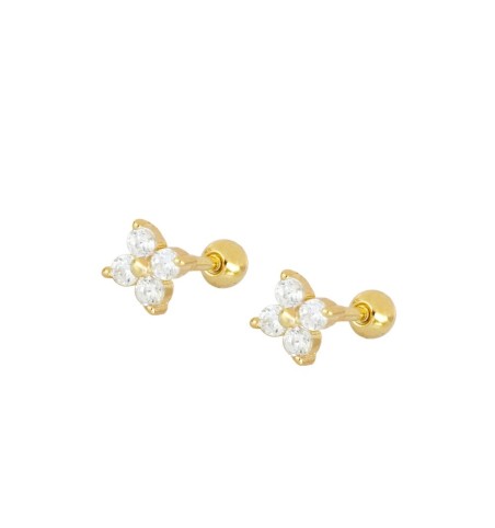 EARRING ALICE WHITE PIERCING GOLD | Bymarta.es