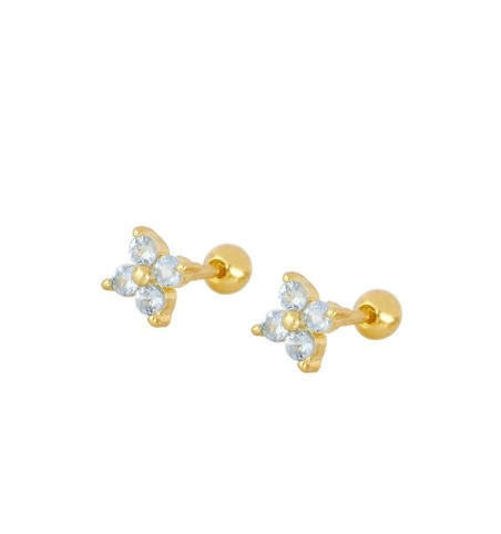 EARRING ALICE AQUA PIERCING GOLD | Bymarta.es