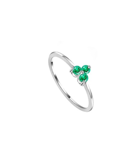 RING ARELY GREEN SILVER | Bymarta.es
