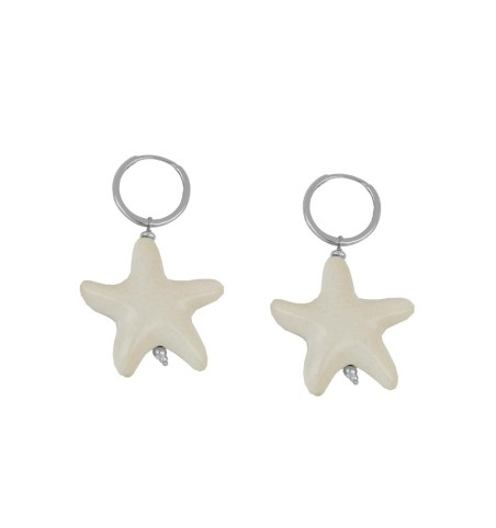 EARRING SUMMER CREAM SILVER | Bymarta.es