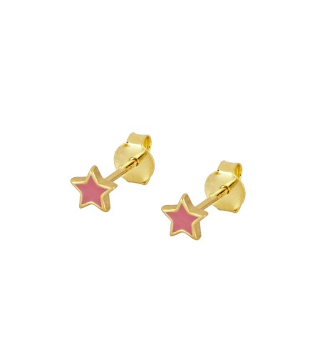 PENDIENTE STELLA PINK MINIS GOLD | Bymarta.es