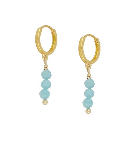 PENDIENTES DONA BLUE HOOPS GOLD | Bymarta.es