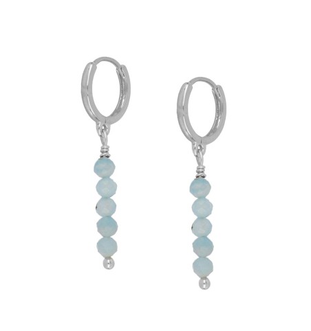 EARRING MISS BLUE HOOPS SILVER | Bymarta.es