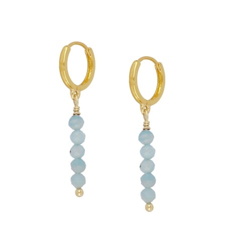 EARRING MISS BLUE HOOPS GOLD | Bymarta.es