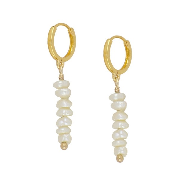 PENDIENTES MISS PEARL HOOPS GOLD| Bymarta.es